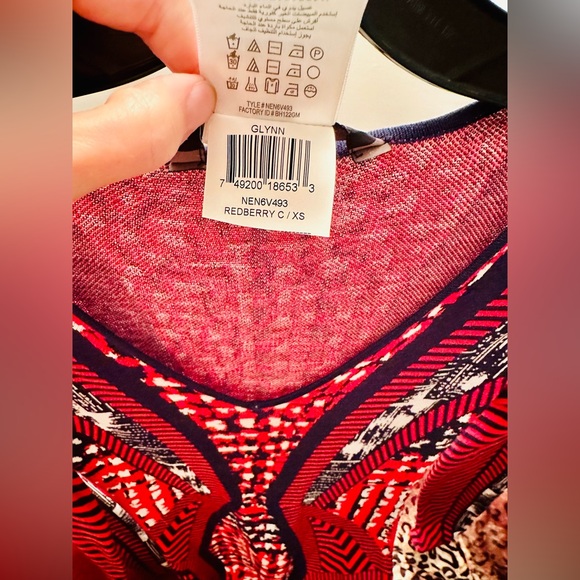 BCBGMAXAZRIA Glynn Silk Blend Bodycon Knit Dress, Multicolor, XS - Picture 9 of 11